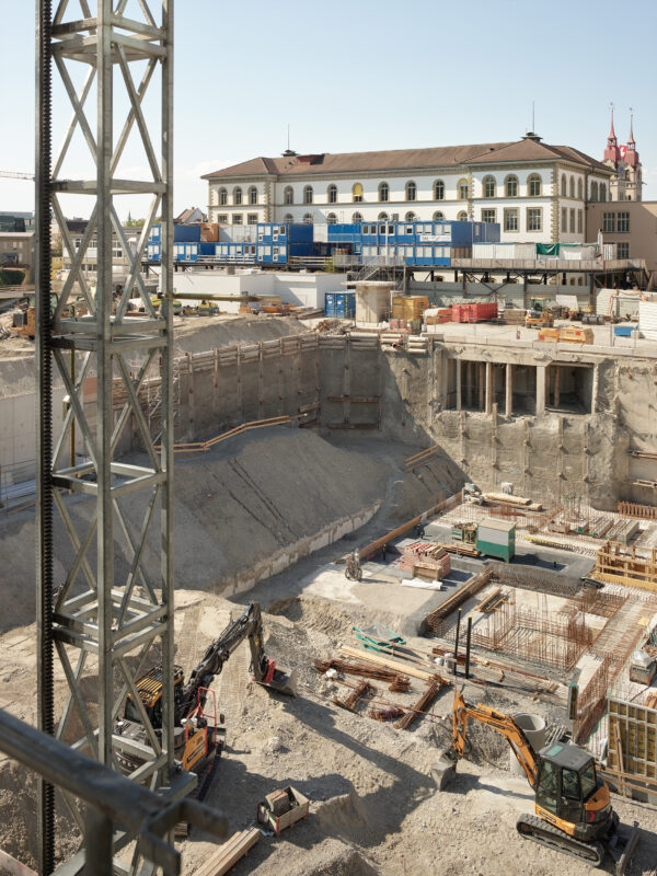 Baustelle 1. Ettape Neubau ZHAW Campus Technikum Winterthur, Schweiz von Graber Pulver Architekten, Zürich, Schweiz, aufgenommen 2026 von Roman Weyeneth, fotografie roman weyeneth gmbh, Fotostudio Basel, Schweiz